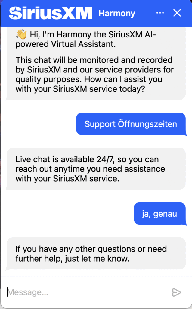 Chatbot von Sierra AI für SiriusXM