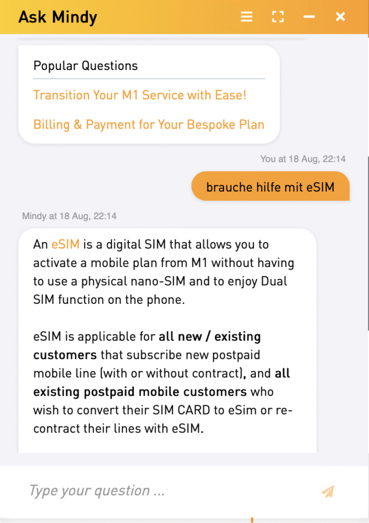 Chatbot von Salesforce für M1
